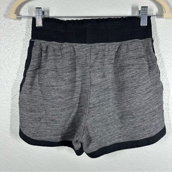 Lululemon Cool & Collected Shorts Women's 2 Heathered Gray Cotton Terry Pockets - Picture 5 of 7
